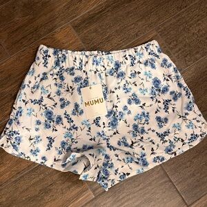 Blue Floral Women's Shorts show me your mumu small